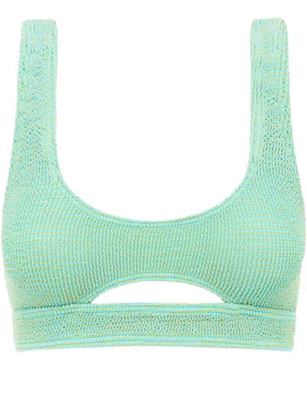 bond-eye Textured Scoop Cutout Bralette - Mint